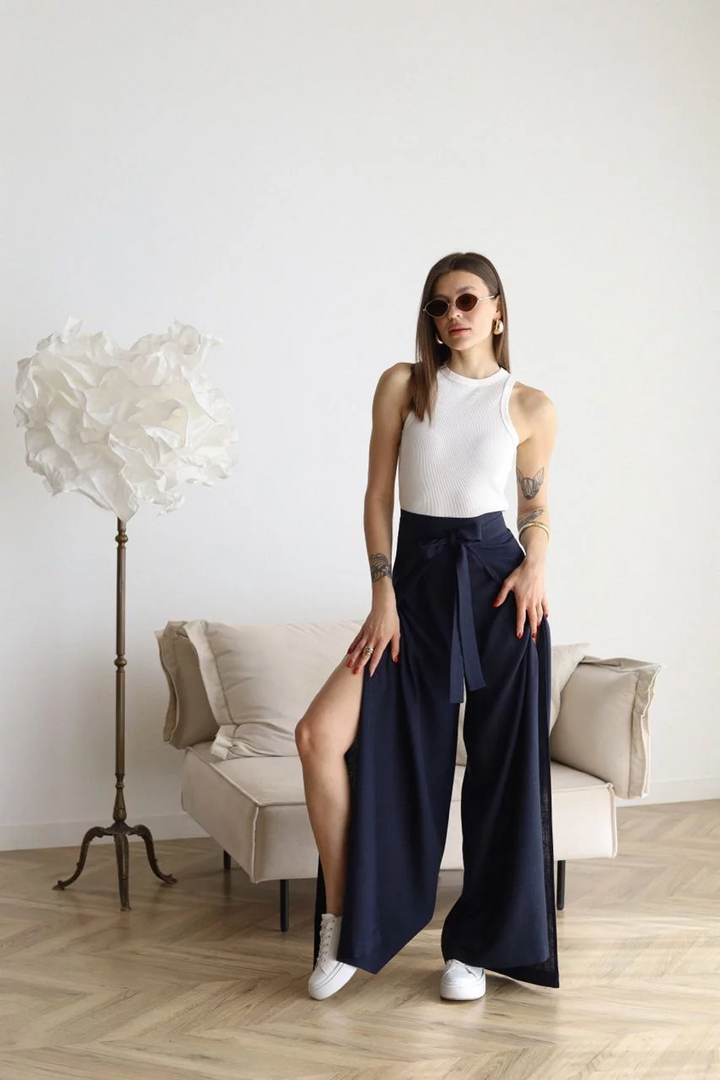 Marika™ - Rosetta Wide Linen Trousers