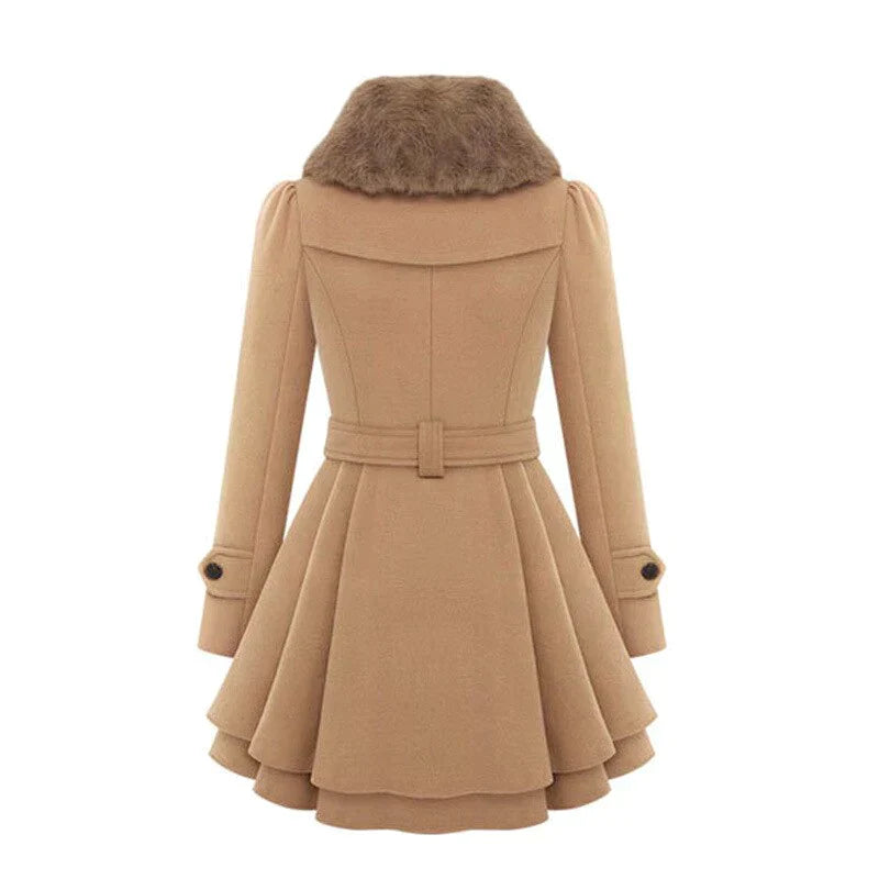 Julia | Stylish Trench Coat with Vegan Fur – Perfect for Casual Days